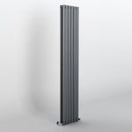 Anthracite Oval Panel Vertical Designer Radiator 1800 x 354mm (Double Panel)