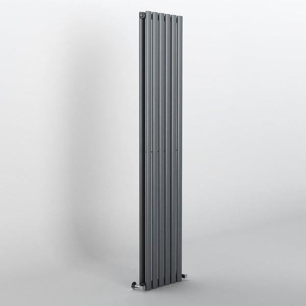 Anthracite Oval Panel Vertical Designer Radiator 1800 x 354mm (Double Panel)