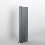 H1600mm x W472mm Double Oval Panel Anthracite Vertical Designer Radiator