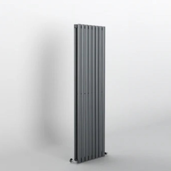 H1600mm x W472mm Double Oval Panel Anthracite Vertical Designer Radiator
