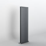 Anthracite Oval Panel Vertical Designer Radiator 1600 x 472mm (Double Panel)