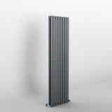 Anthracite Oval Panel Vertical Designer Radiator 1600 x 472mm (Double Panel)