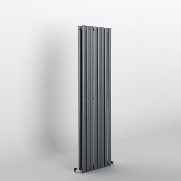 Anthracite Oval Panel Vertical Designer Radiator 1600 x 472mm (Double Panel)