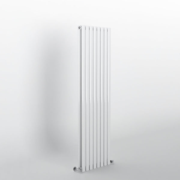 White Oval Panel Vertical Designer Radiator 1600 x 472mm (Double Panel)