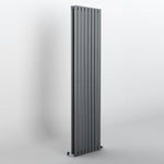 Anthracite Oval Panel Vertical Designer Radiator 1800 x 472mm (Double Panel)