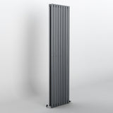 Anthracite Oval Panel Vertical Designer Radiator 1800 x 472mm (Double Panel)