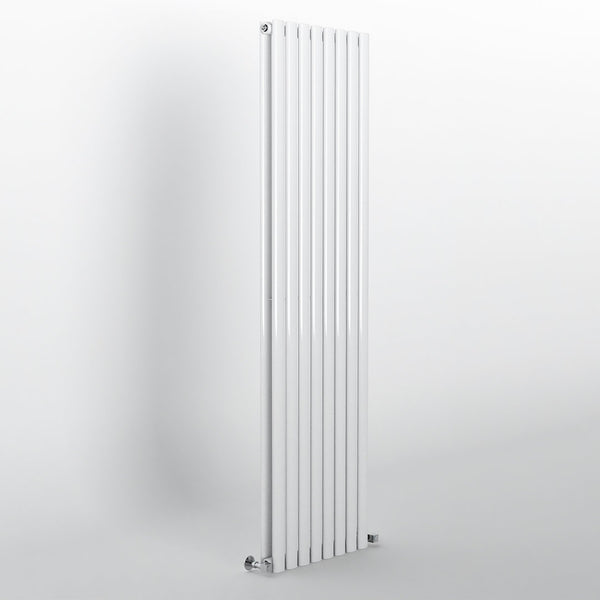 White Oval Panel Vertical Designer Radiator 1800 x 472mm (Double Panel)