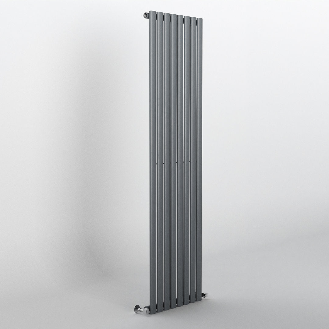 Anthracite Oval Panel Vertical Designer Radiator 1800 x 472mm (Single Panel)