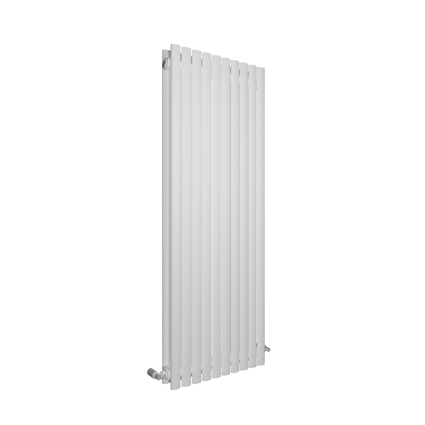 H1800mm x W590mm Double Oval Panel White Vertical Designer Radiator