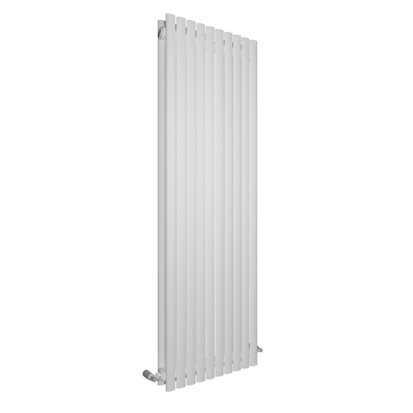 H1800mm x W590mm Double Oval Panel White Vertical Designer Radiator