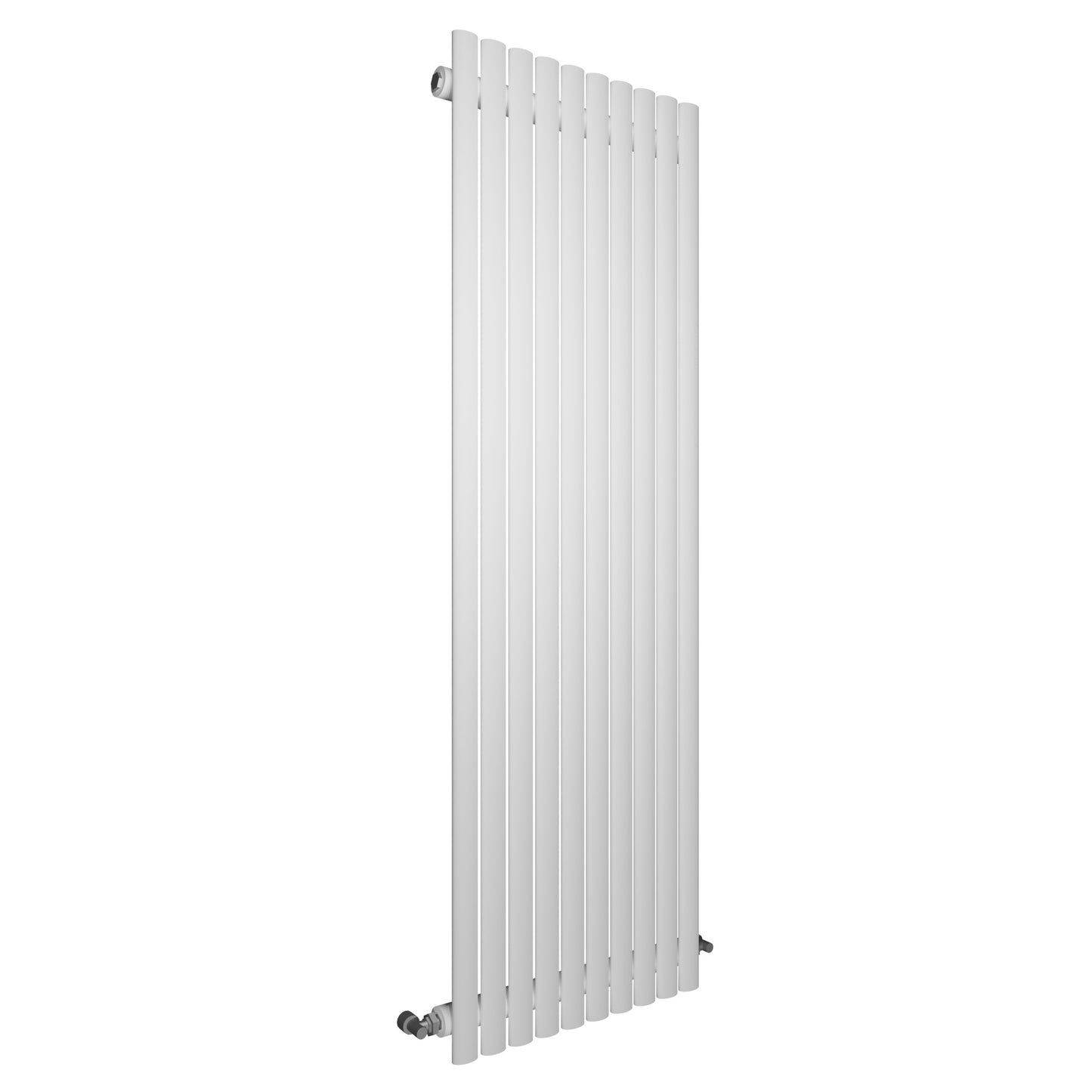 H1800mm x W590mm Double Oval Panel White Vertical Designer Radiator