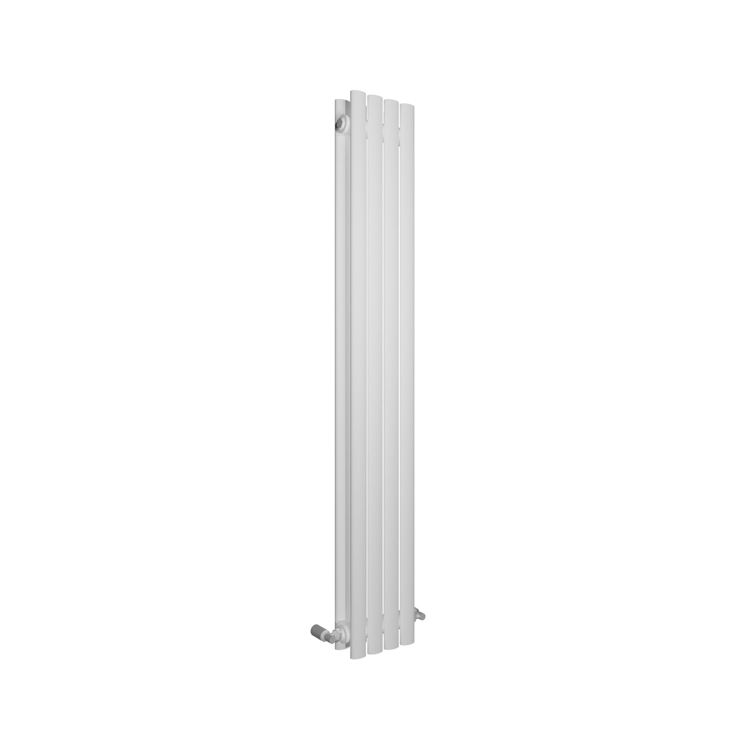 H1800mm x W590mm Double Oval Panel White Vertical Designer Radiator