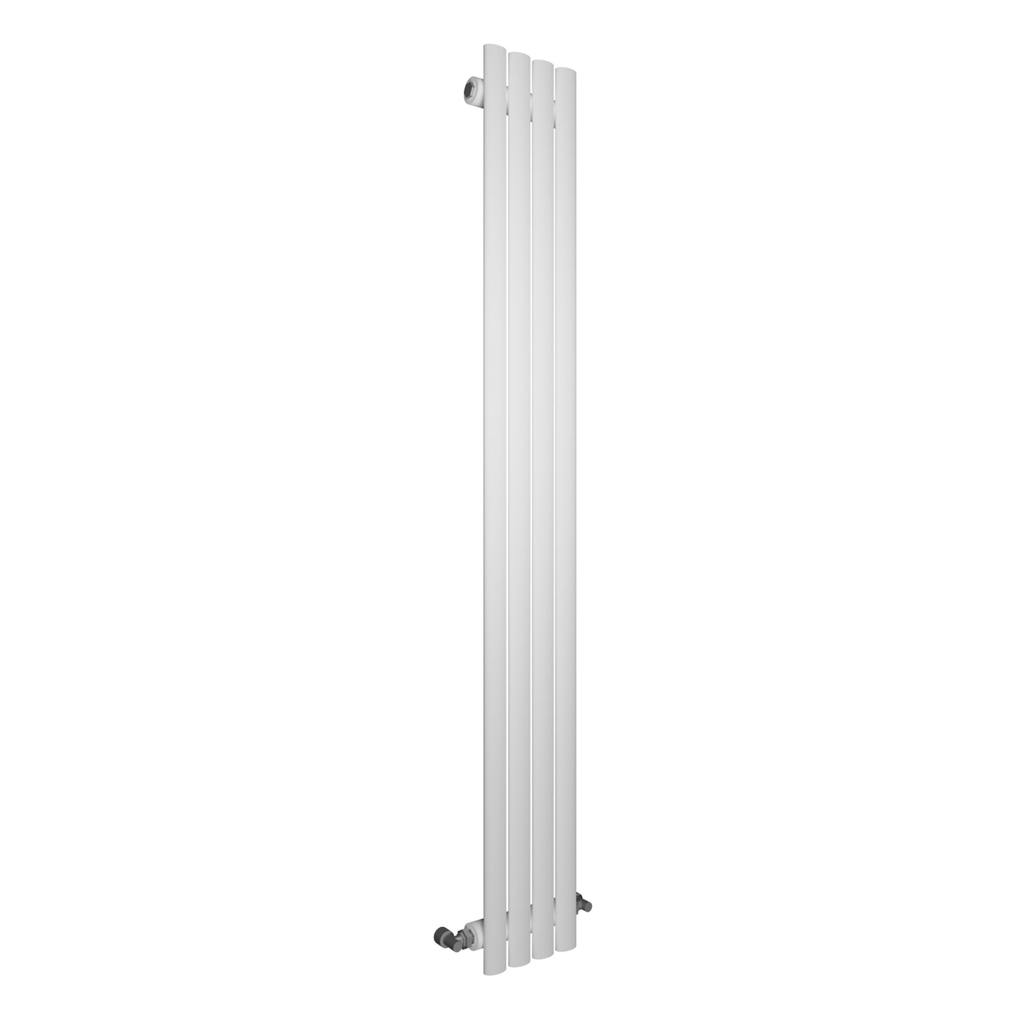 H1800mm x W590mm Double Oval Panel White Vertical Designer Radiator
