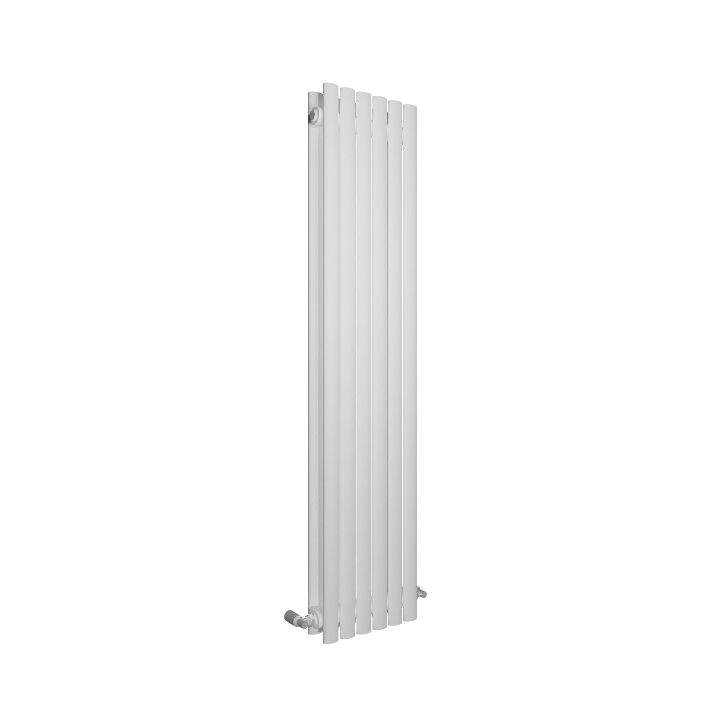 H1800mm x W590mm Double Oval Panel White Vertical Designer Radiator