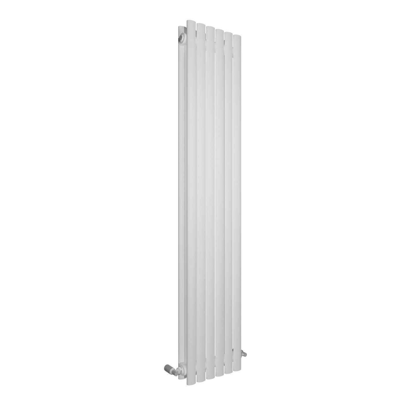 H1800mm x W590mm Double Oval Panel White Vertical Designer Radiator
