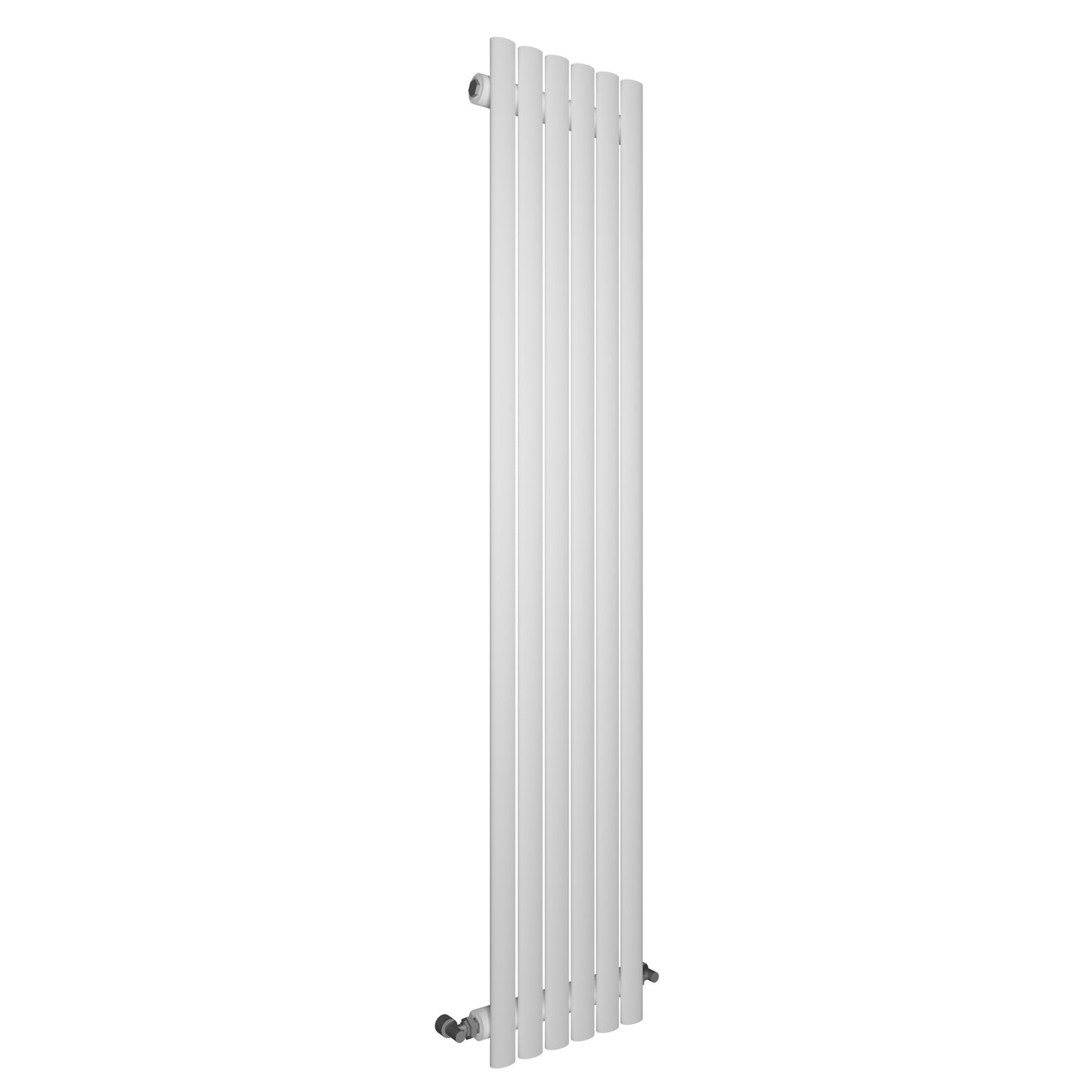 H1800mm x W590mm Double Oval Panel White Vertical Designer Radiator