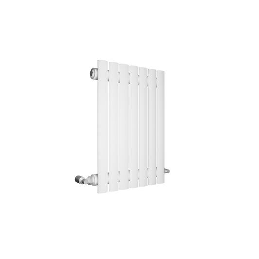 H600mm x W1416mm Double Oval Panel White Horizontal Designer Radiator