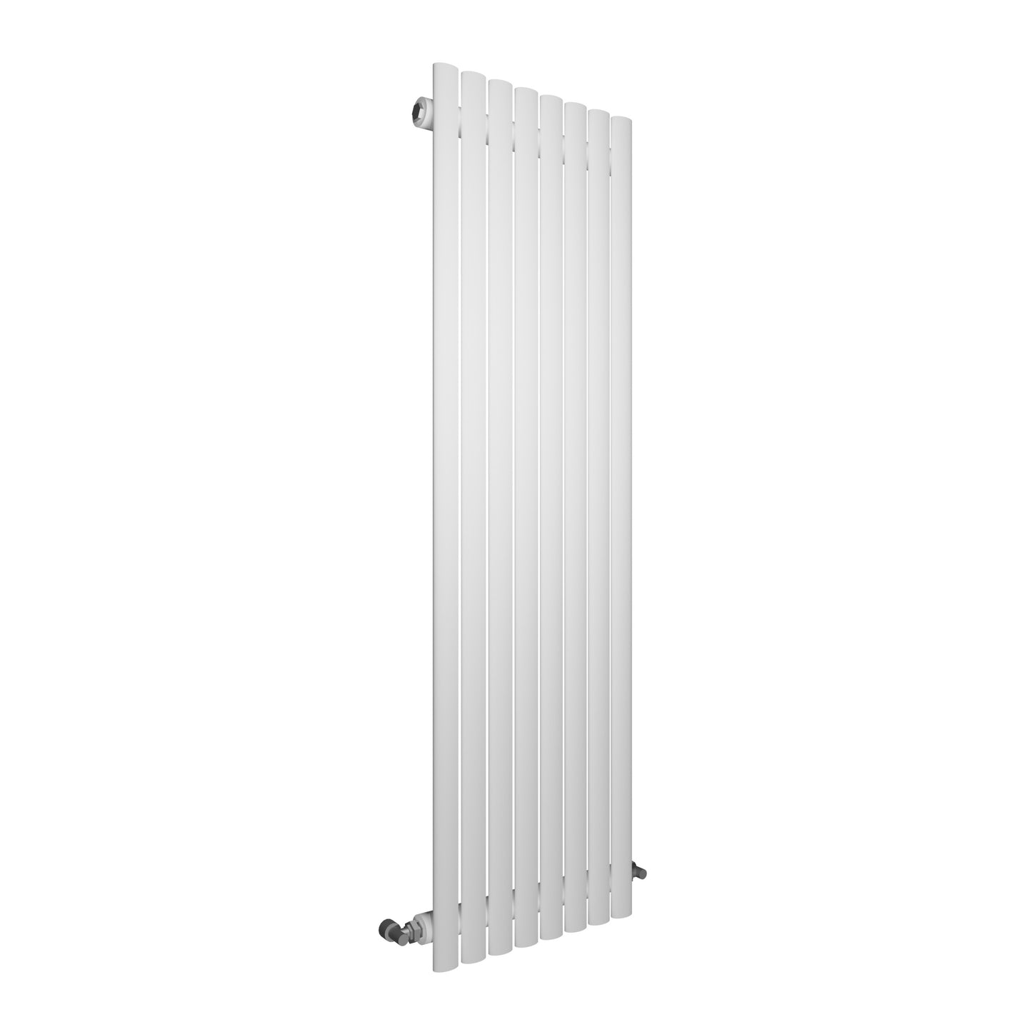 H1800mm x W590mm Double Oval Panel White Vertical Designer Radiator