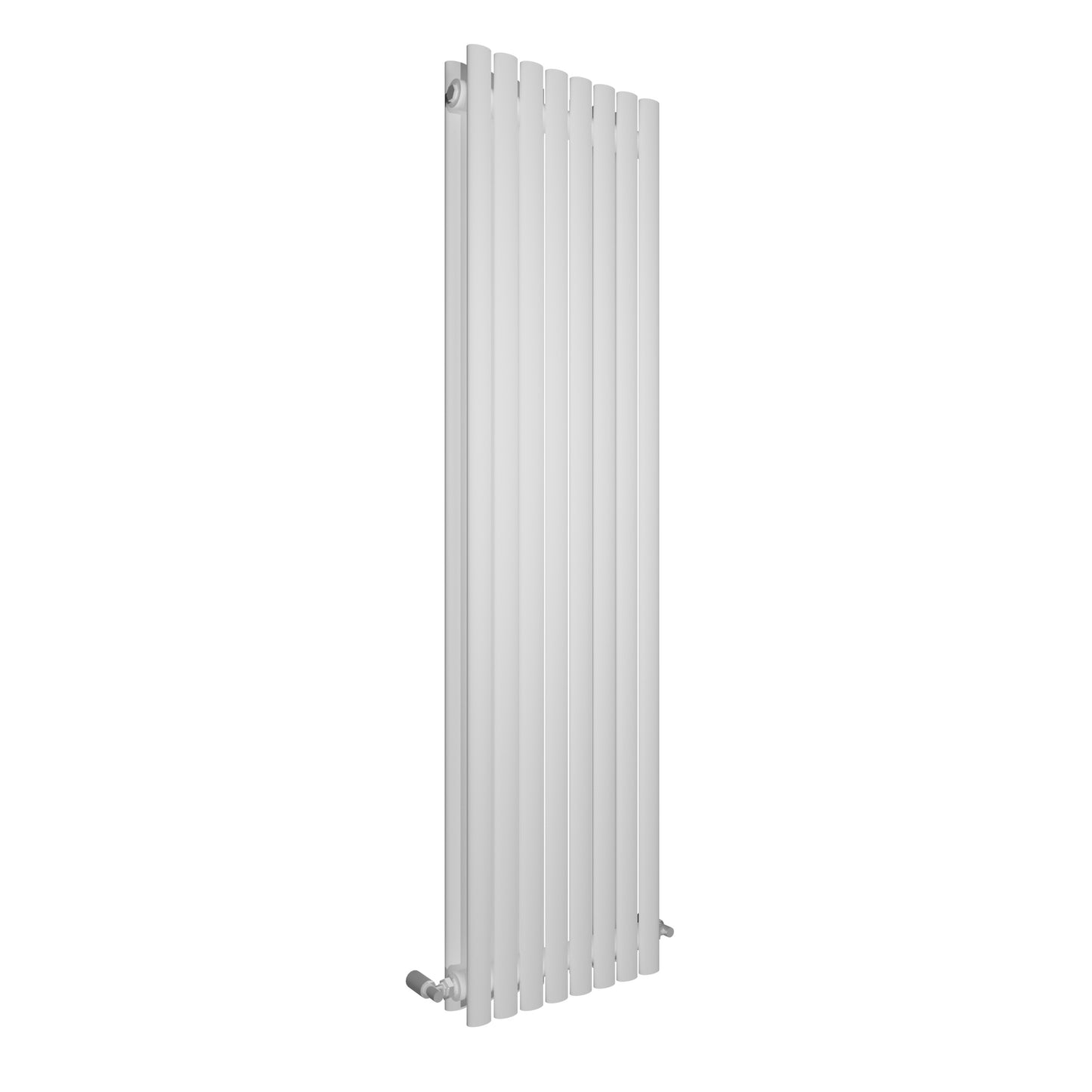 H1800mm x W590mm Double Oval Panel White Vertical Designer Radiator