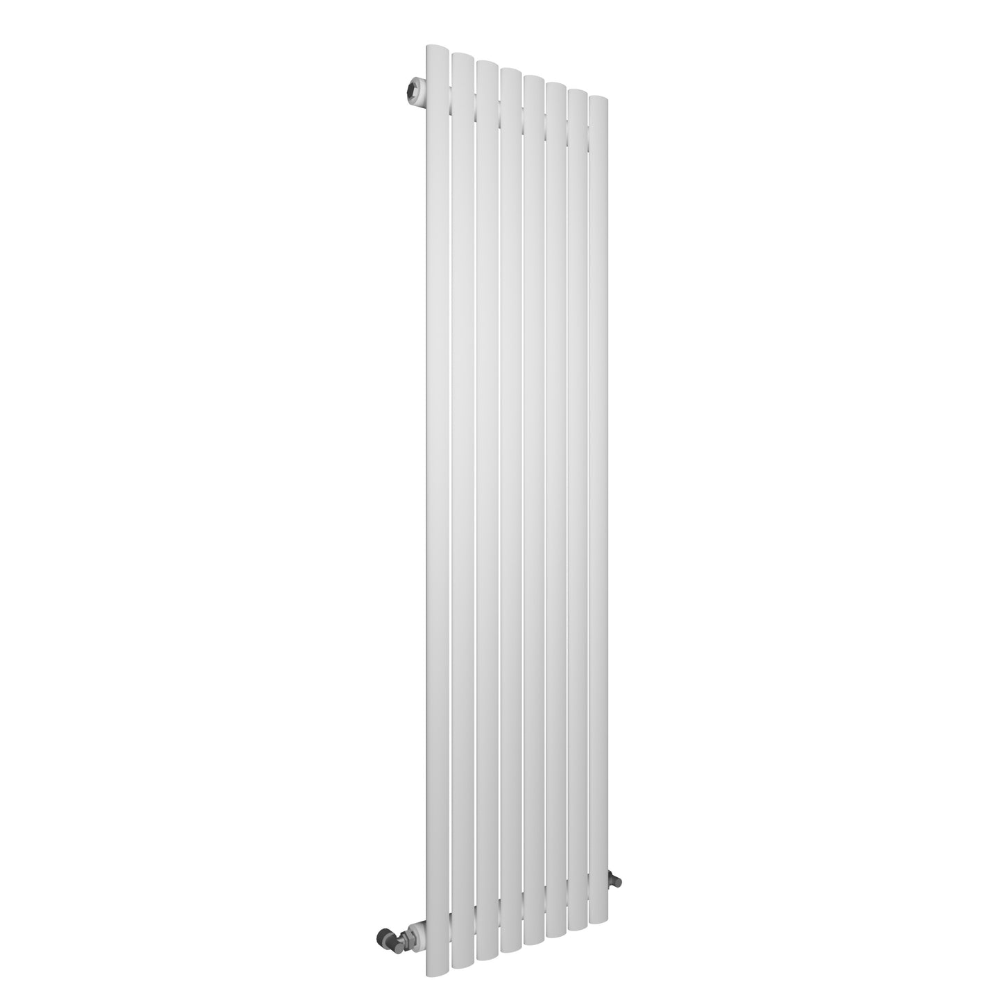 H1800mm x W590mm Double Oval Panel White Vertical Designer Radiator