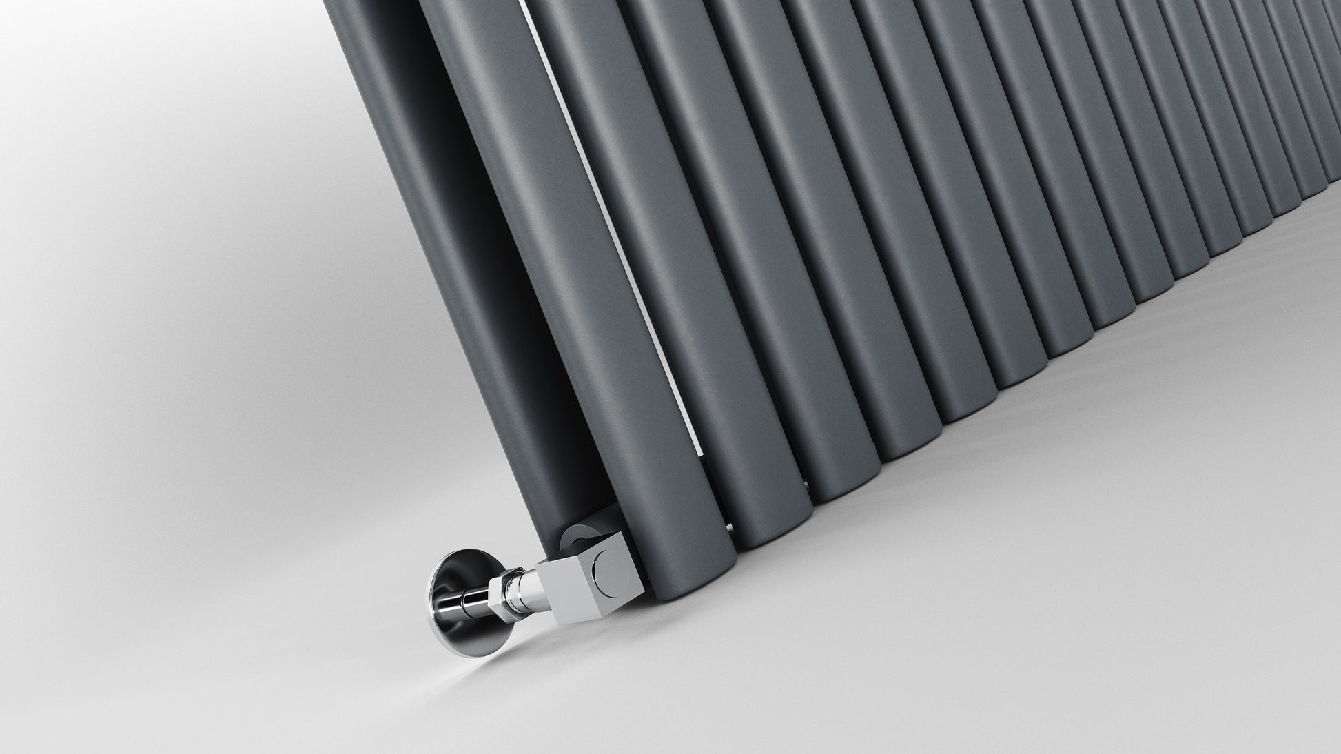 Gray radiator on a white background
