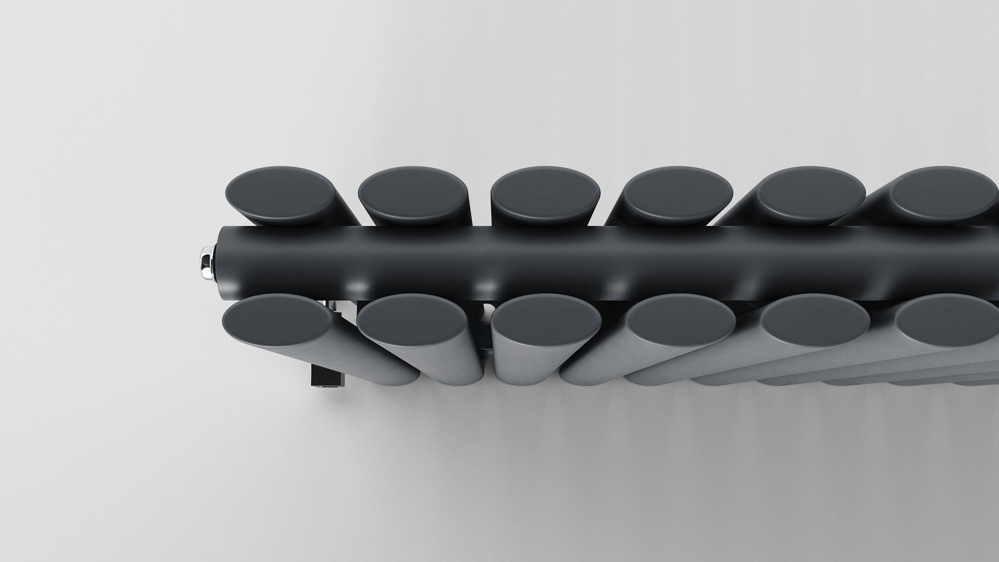 Oval Anthracite Grey Vertical Designer Radiator