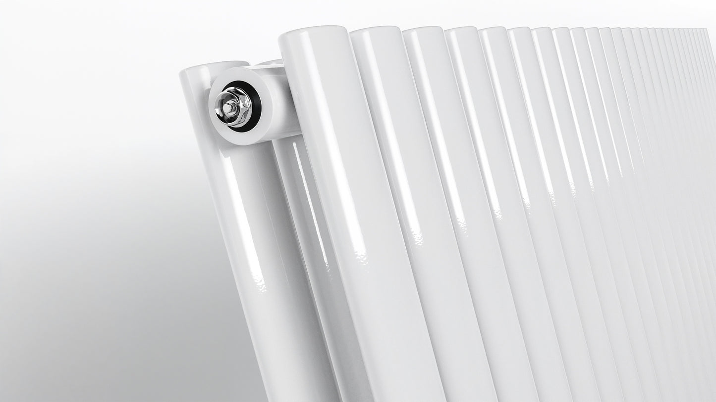 Oval White Vertical Designer Radiator
