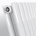White Oval Panel Horizontal Designer Radiator 600 x 1416mm (Double Panel)