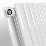White Oval Panel Horizontal Designer Radiator 600 x 1003mm (Double Panel)