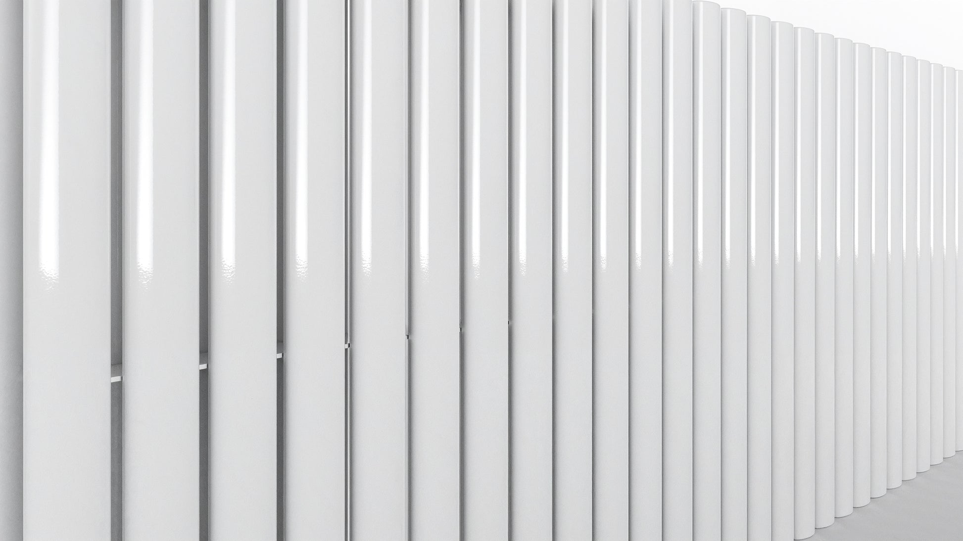 DOUBLE_OVAL White radiator on a white background