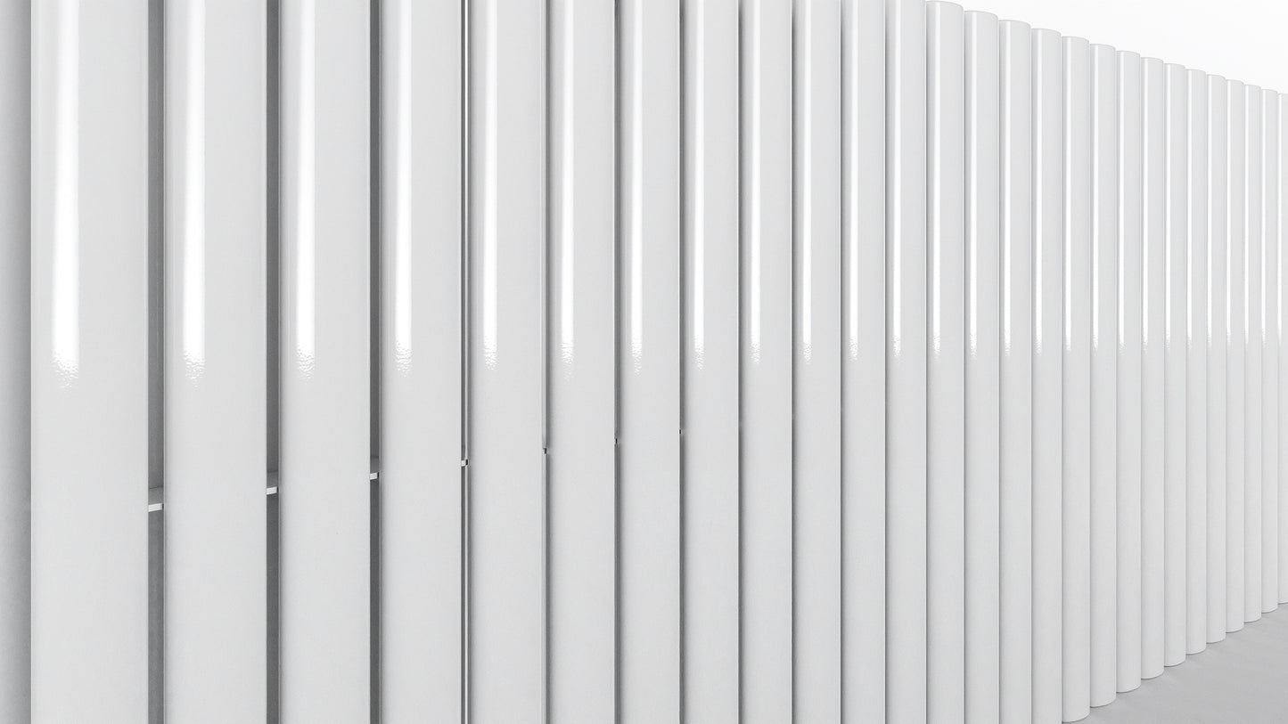 White Oval Panel Horizontal Designer Radiator 600 x 1593mm (Double Panel)