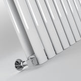 White Oval Panel Horizontal Designer Radiator 600 x 1003mm (Double Panel)