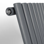 Anthracite Oval Panel Vertical Designer Radiator 1800 x 472mm (Single Panel)