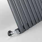 Anthracite Oval Panel Vertical Designer Radiator 1800 x 472mm (Single Panel)