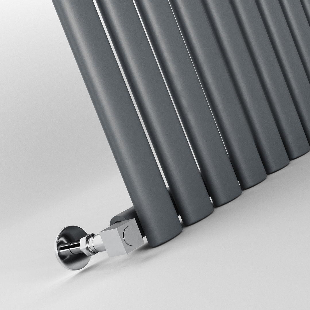 Anthracite Oval Panel Vertical Designer Radiator 1800 x 472mm (Single Panel)