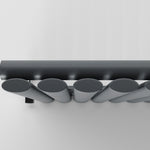 Modern black radiator on a white background