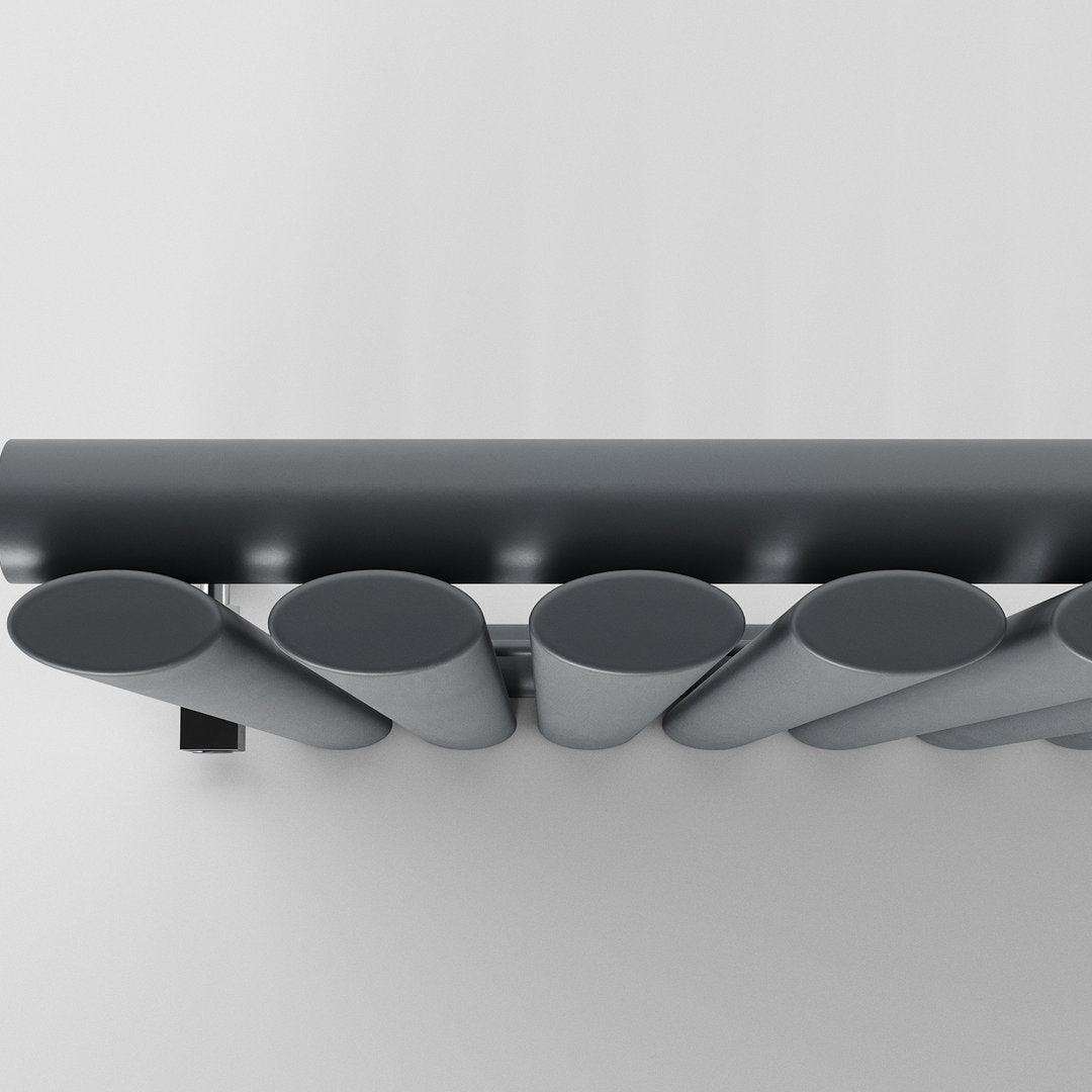 Anthracite Oval Panel Vertical Designer Radiator 1800 x 472mm (Single Panel)